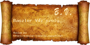 Baszler Vászoly névjegykártya